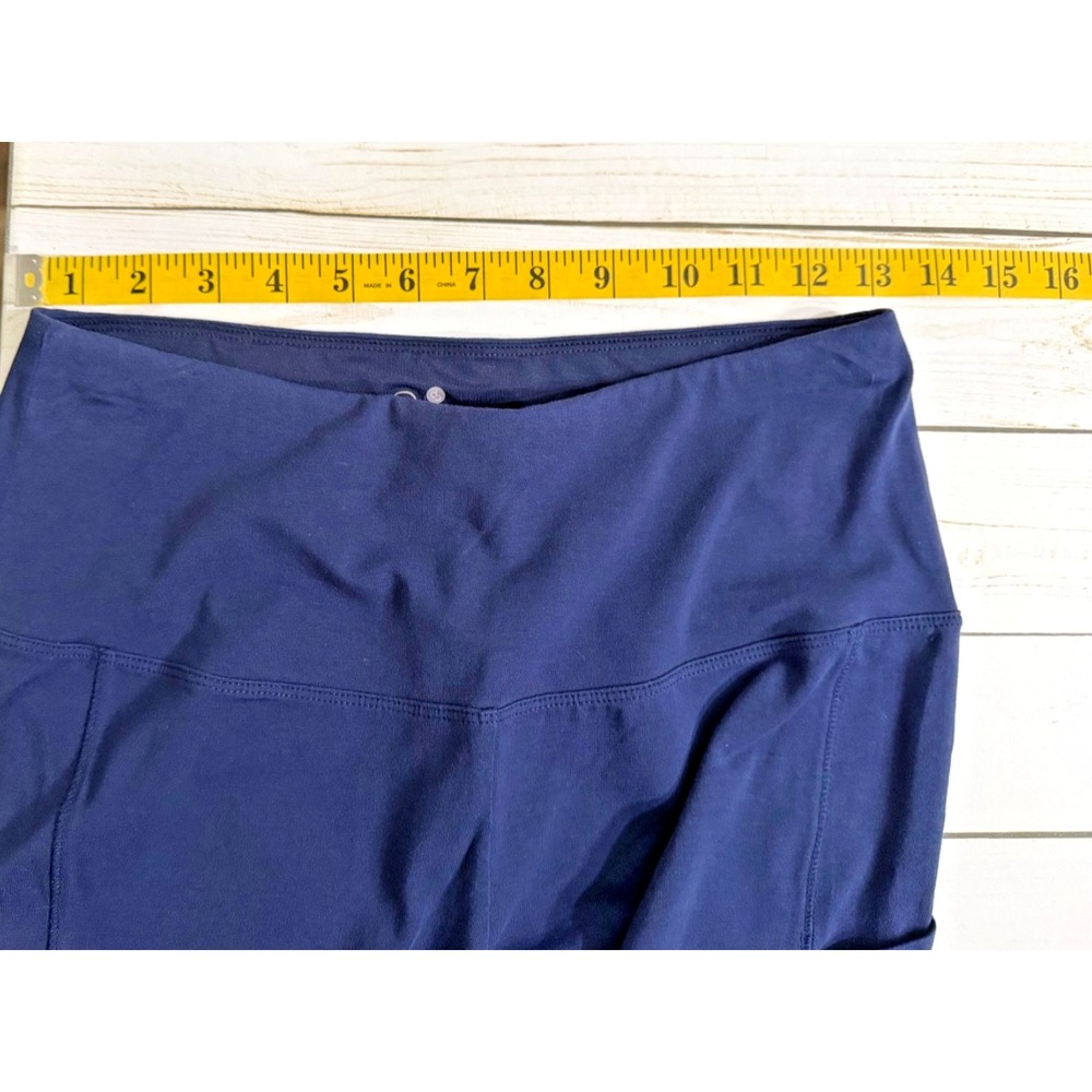 Sunday Athletic Leggings Straight Leg Womens Med Stretch Pull On Blue Pockets‎ - Picture 4 of 7